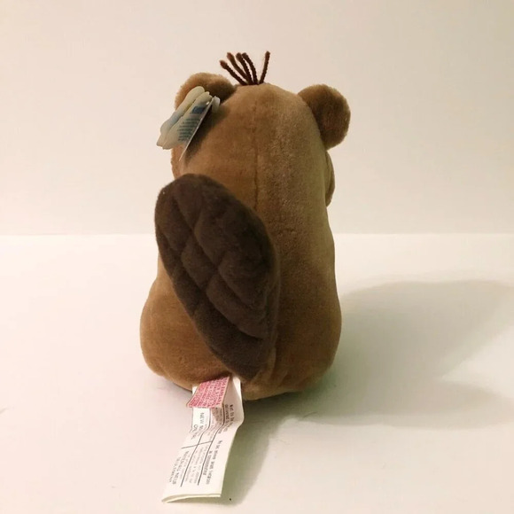 Vintage 1984 R Dakin Brown Beaver Stuffed Animal Plush Toy Sawdust Nature Babies - Picture 10 of 16